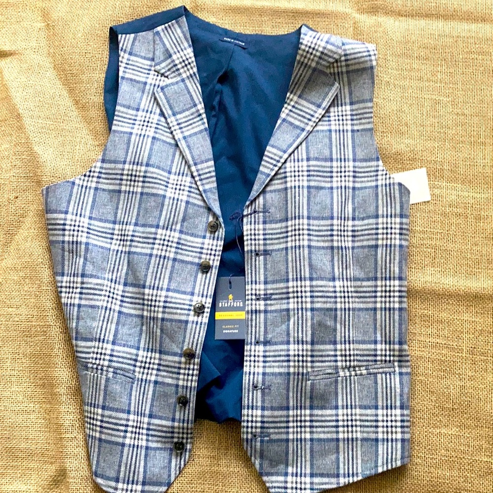 😎 Gray Blue Plaid vest